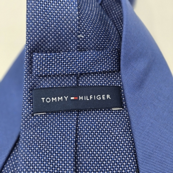 TOMMY HILFIGER NECKTIE LOT OF 2 SILK TIES BLUE POLKA DOT PINK FLAMINGO MEN OS - Picture 10 of 12